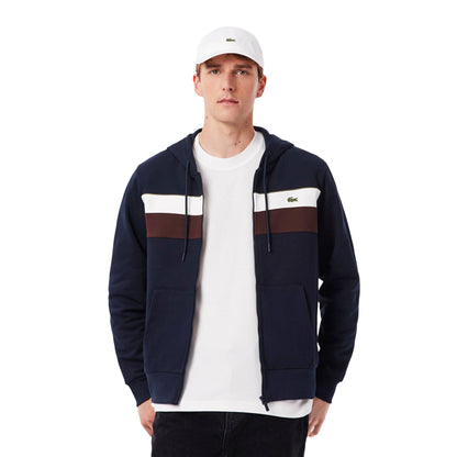 Lacoste Zipped Colour-Block Hoodie Navy/Flour-Vermouth  - SH5913-6WZ