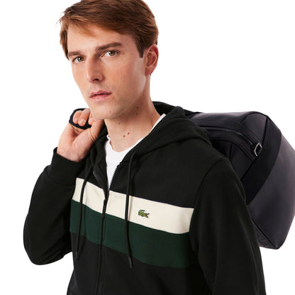 Lacoste Zipped Colour-Block Hoodie Black/Laponie-Sinople  - SH5913-6XH