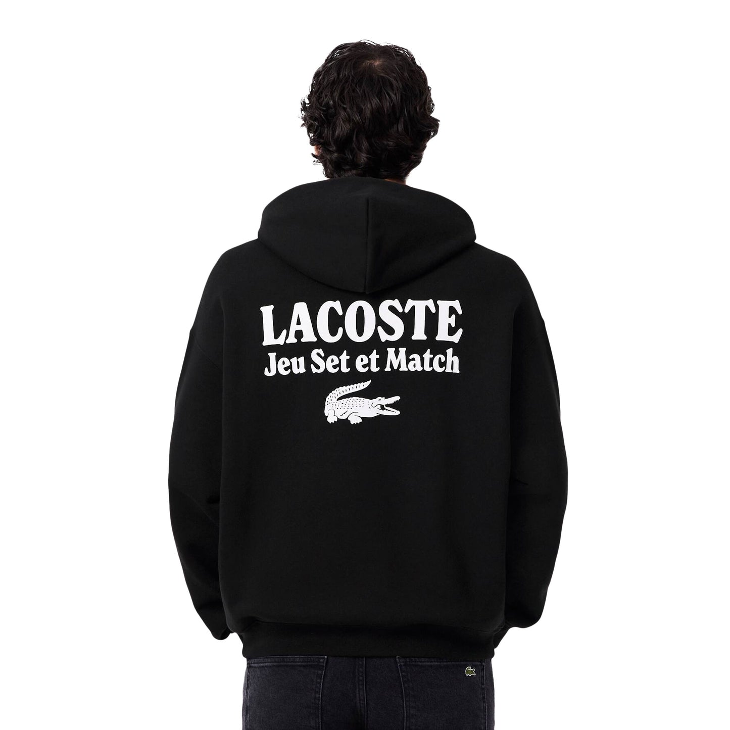 Lacoste Multi Print Fleece Hoodie Black  - SH5947-031