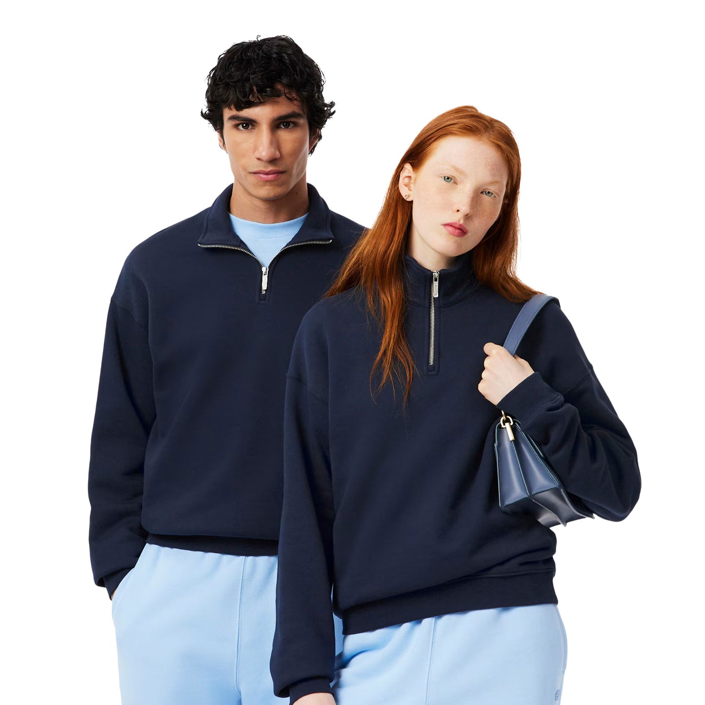 Lacoste Heavy Fleece Zipper Neck Sweatshirt Marine  - SH7759-116