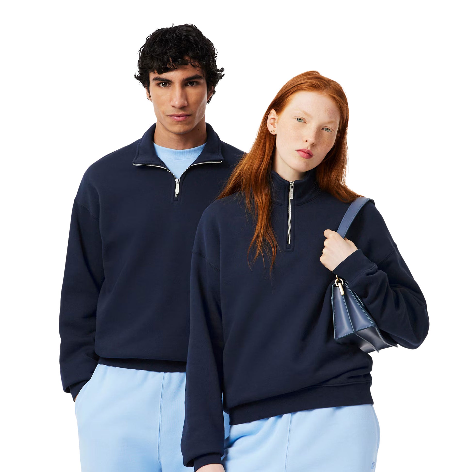 Lacoste Heavy Fleece Zipper Neck Sweatshirt Marine  - SH7759-116