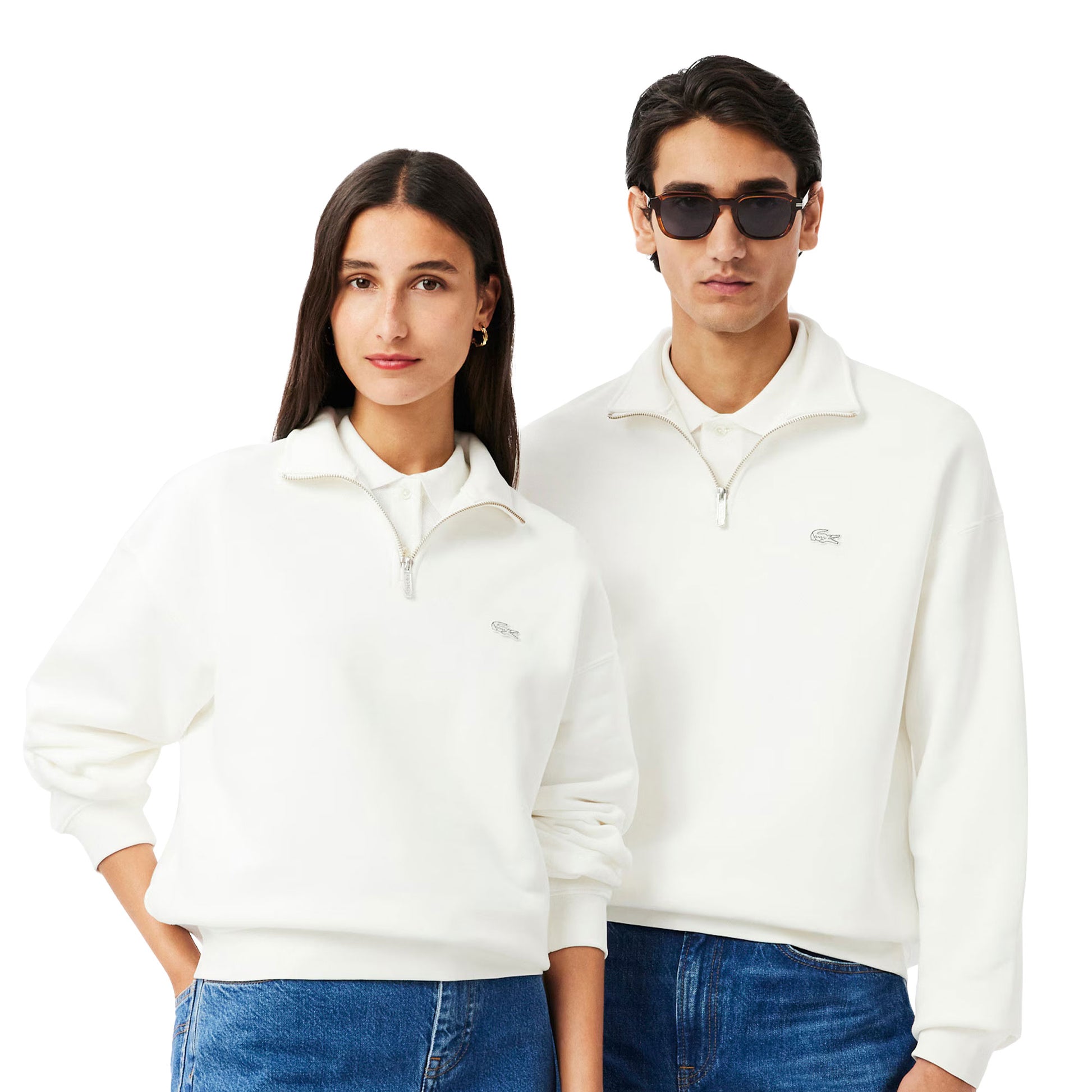 Lacoste Heavy Fleece Zipper Neck Sweatshirt Farine  - SH7759-70V