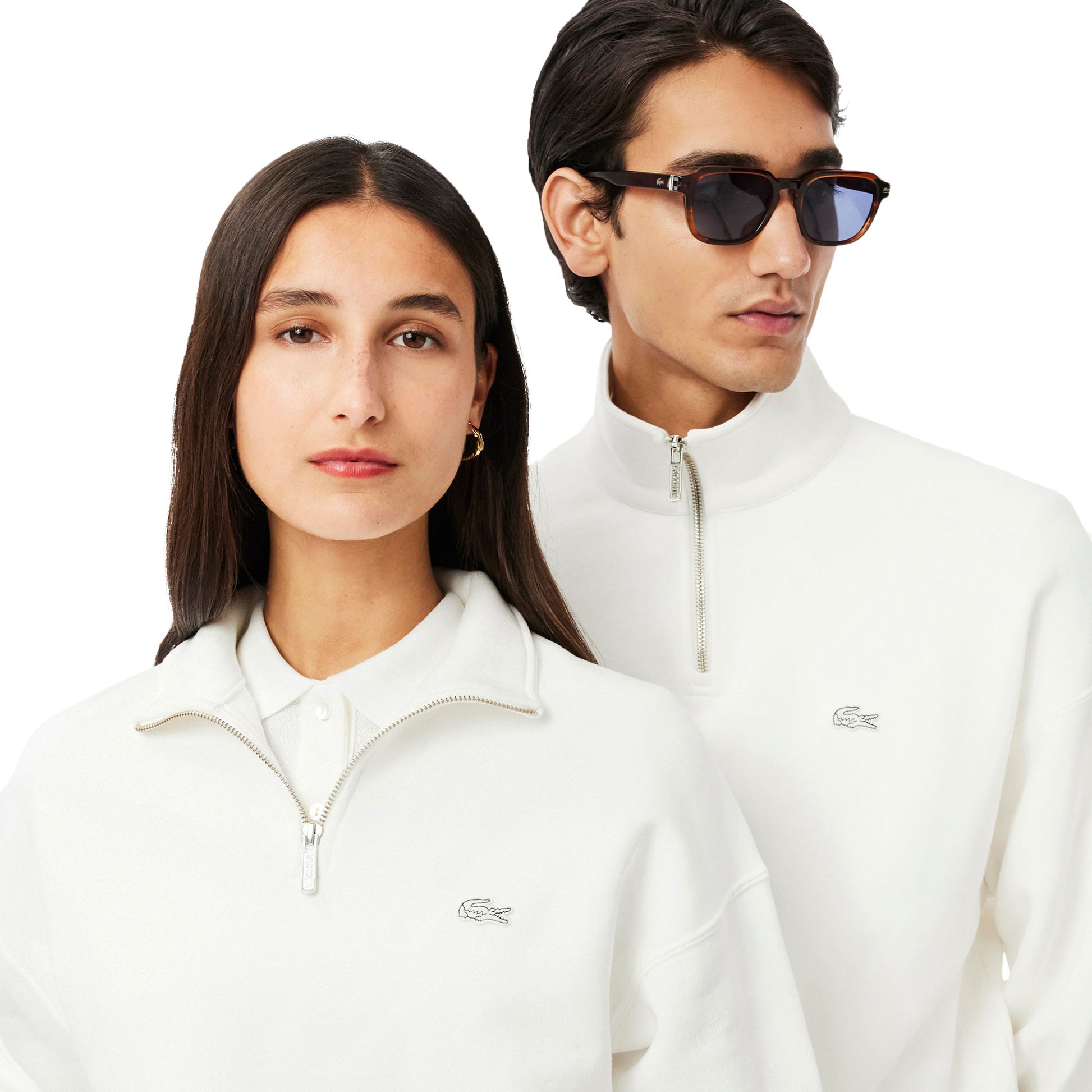 Lacoste Heavy Fleece Zipper Neck Sweatshirt Farine  - SH7759-70V