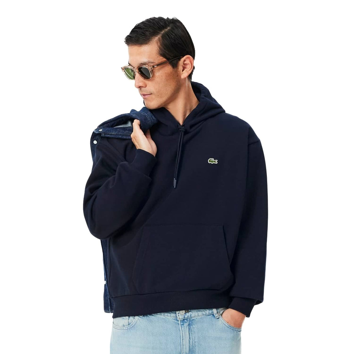 Lacoste Fleece Hoodie Midnight Blue  - SH8863-166