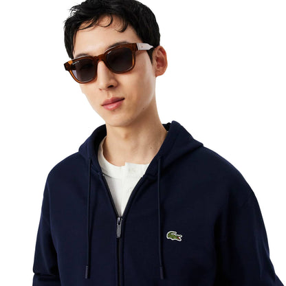 Lacoste Zipped Fleece Hoodie Midnight Blue  - SH8864-166