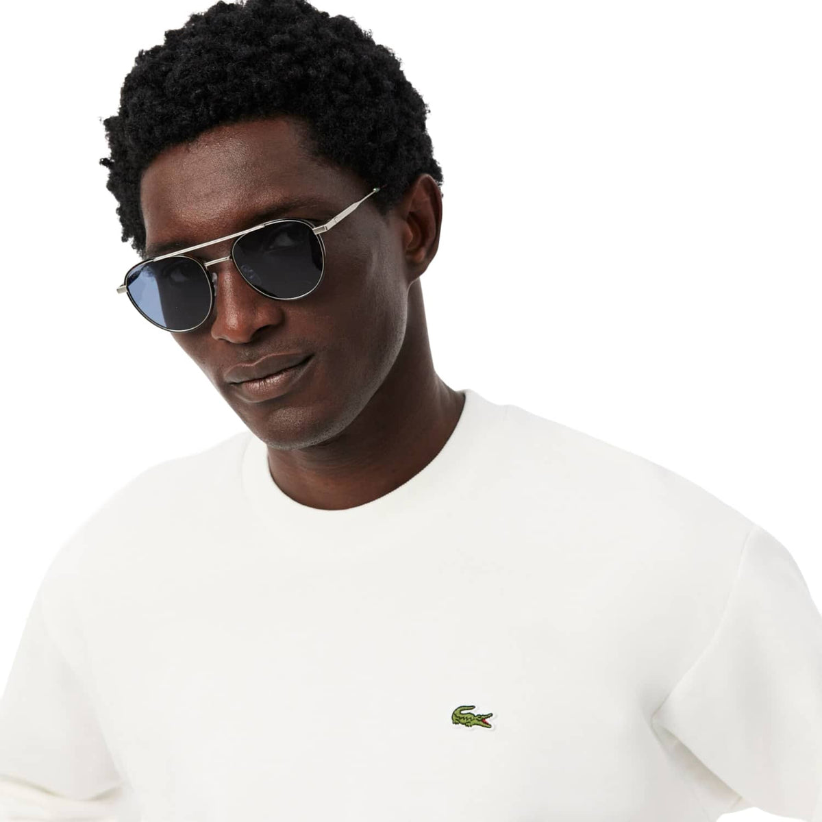 Lacoste Cotton Fleece Sweatshirt Farine  - SH8868-70V