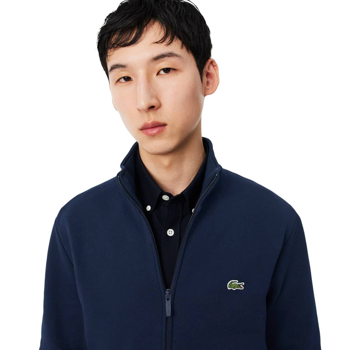 Lacoste Zipped Fleece Sweatshirt Midnight Blue  - SH8870-166