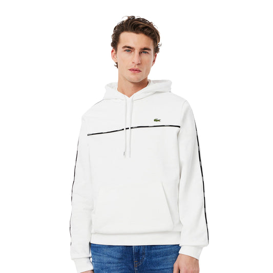 Lacoste Classic Fit Logo Stripe Sweatshirt White  - SH9808-001