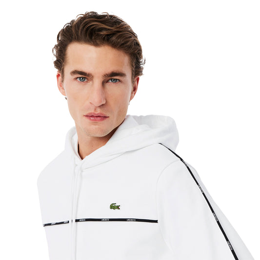 Lacoste Classic Fit Logo Stripe Sweatshirt White  - SH9808-001