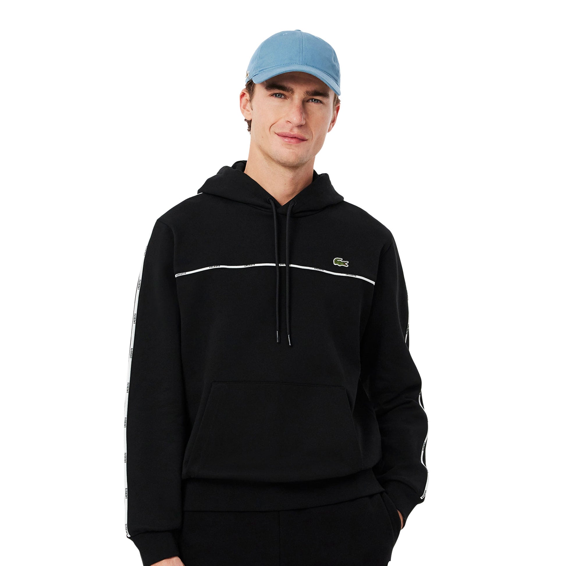 Lacoste Classic Fit Logo Stripe Sweatshirt Black  - SH9808-031