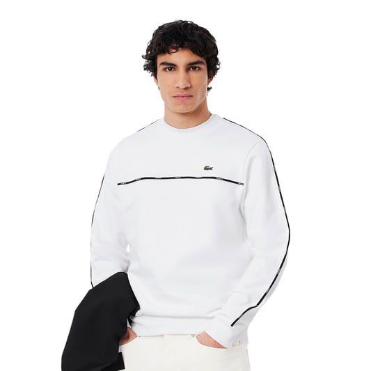 Lacoste Logo Trim Fleece Sweatshirt White  - SH9818-001