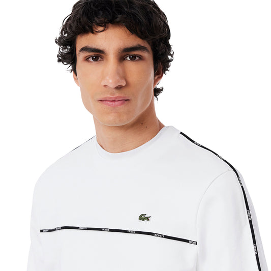 Lacoste Logo Trim Fleece Sweatshirt White  - SH9818-001