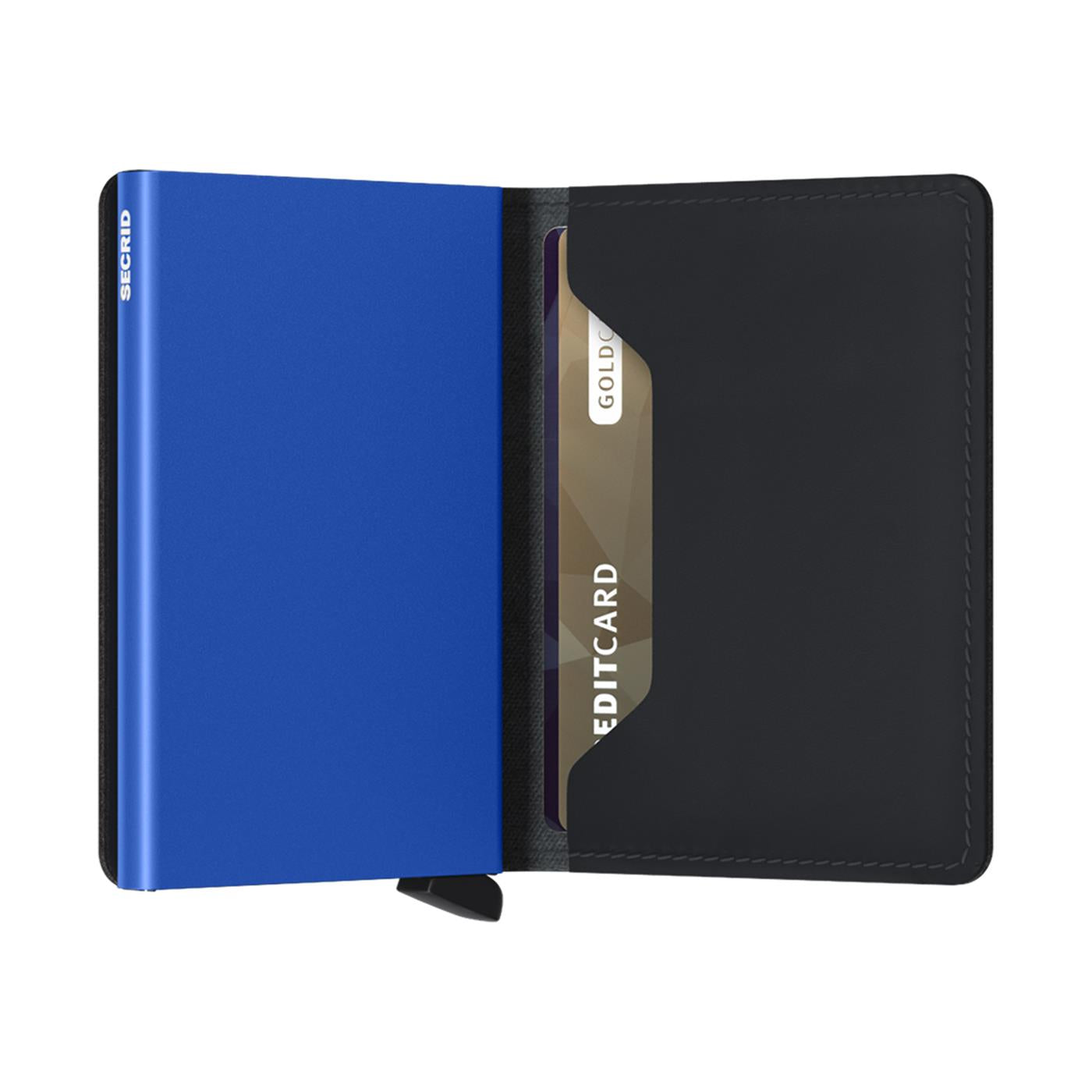 Secrid Slimwallet Matte Black & Blue  - SMBLACKBLUE