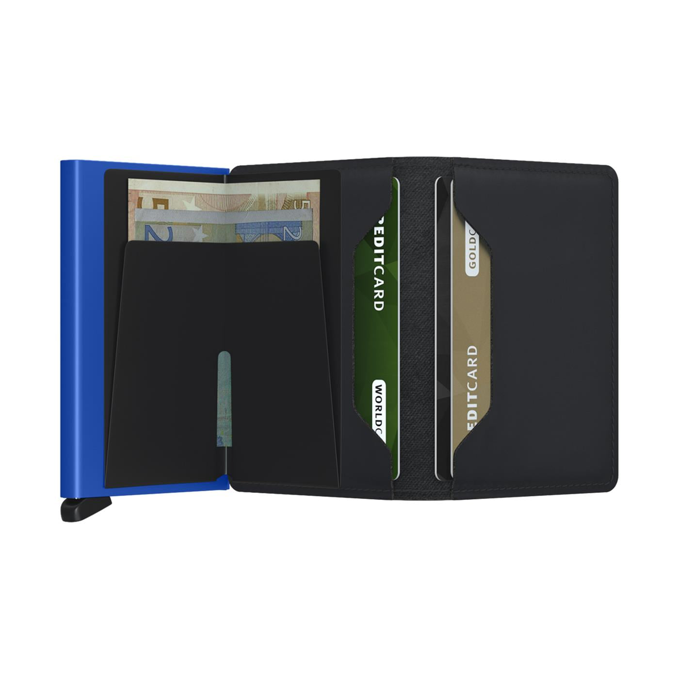 Secrid Slimwallet Matte Black & Blue  - SMBLACKBLUE