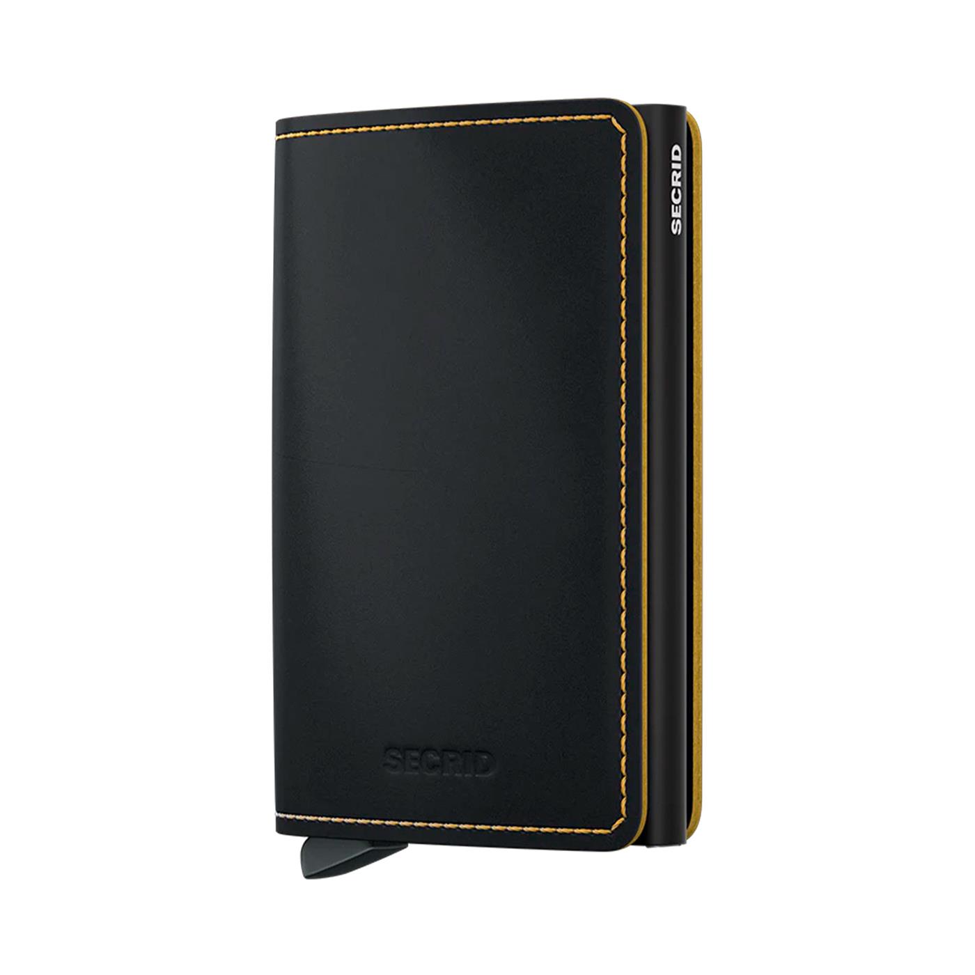 Secrid Slimwallet Matte Black & Ochre  - SMBLACKOCHRE