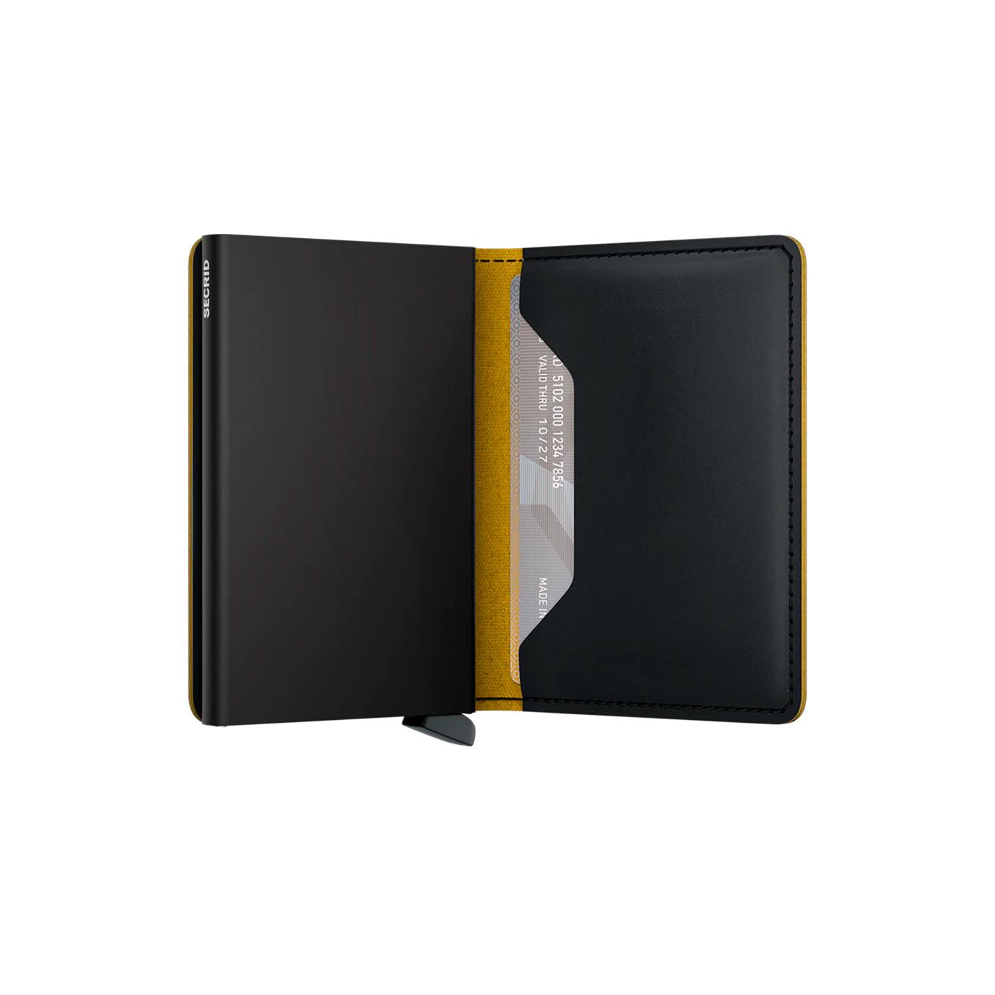 Secrid Slimwallet Matte Black & Ochre  - SMBLACKOCHRE