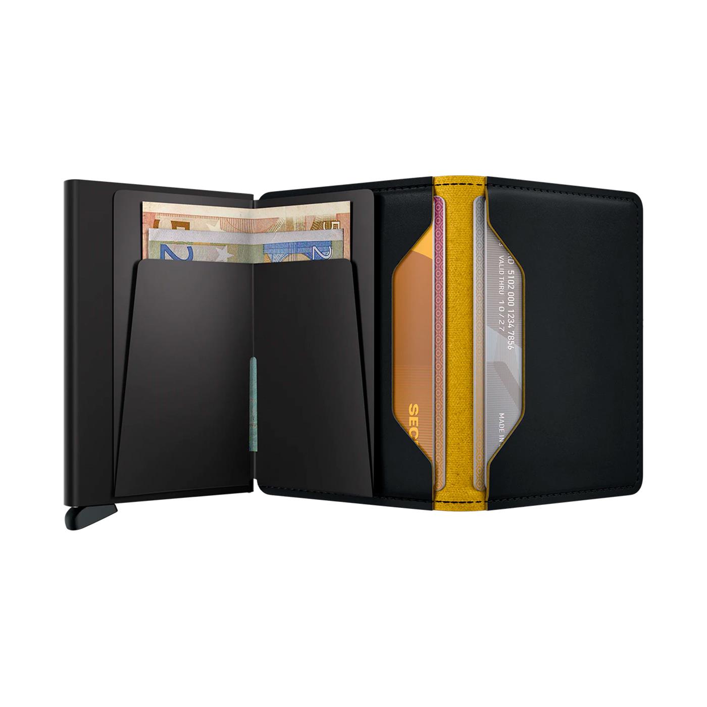 Secrid Slimwallet Matte Black & Ochre  - SMBLACKOCHRE