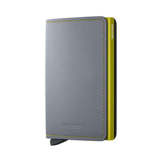 Secrid Slimwallet Matte Grey & Lime  - SMGREYLIME