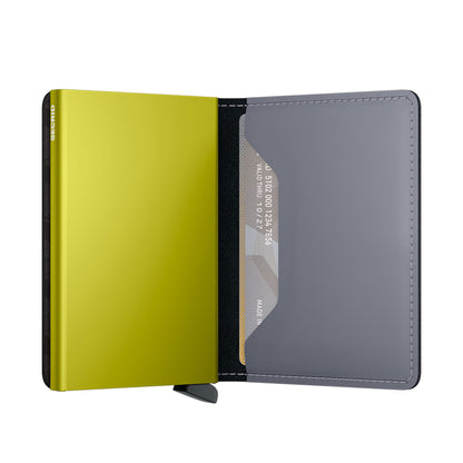 Secrid Slimwallet Matte Grey & Lime  - SMGREYLIME