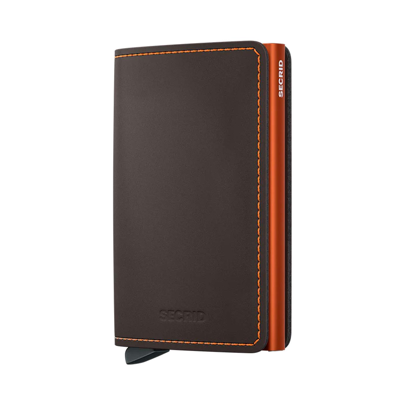 Secrid Slimwallet Matte Truffle/Orange  - SMTRUFFLEORANGE