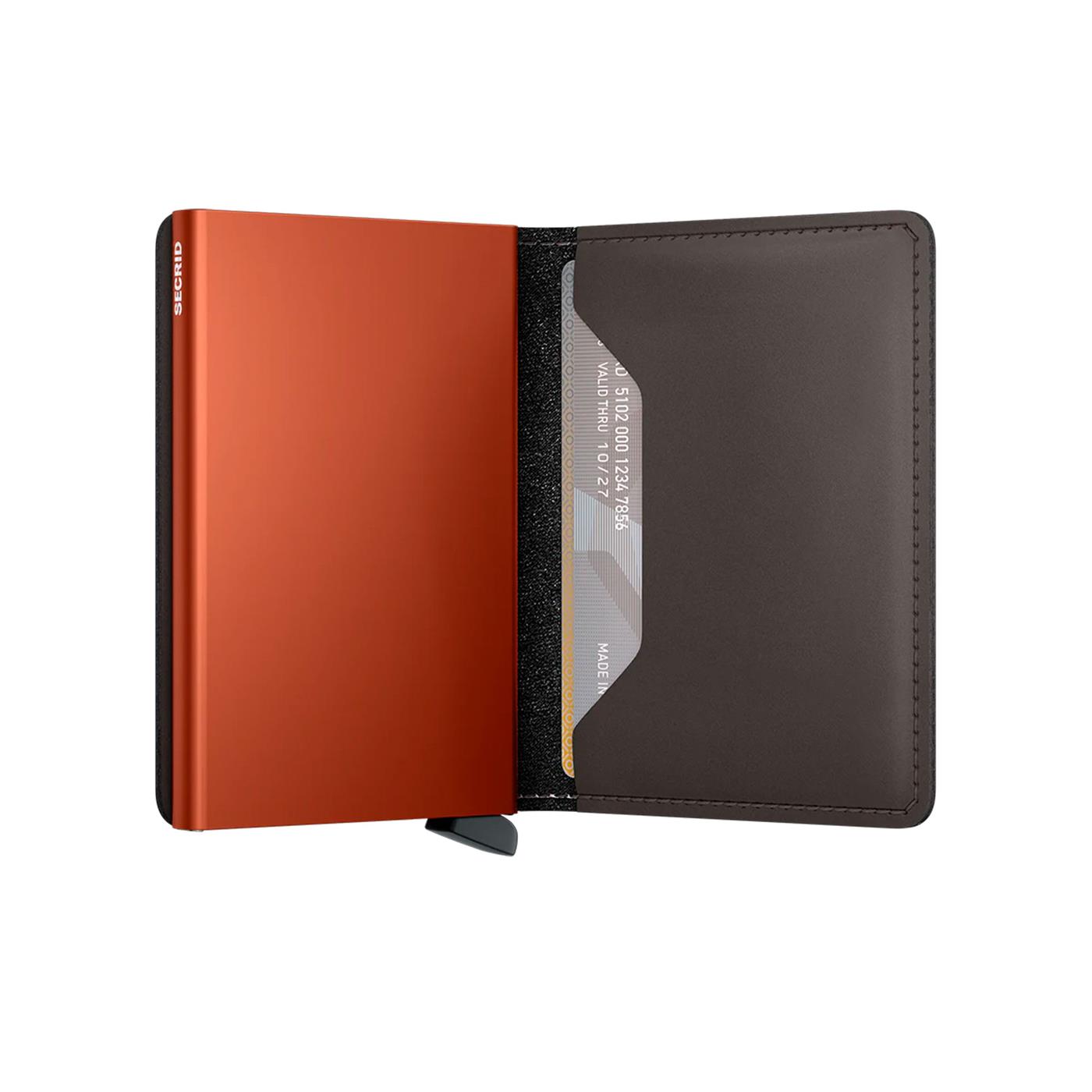 Secrid Slimwallet Matte Truffle/Orange  - SMTRUFFLEORANGE