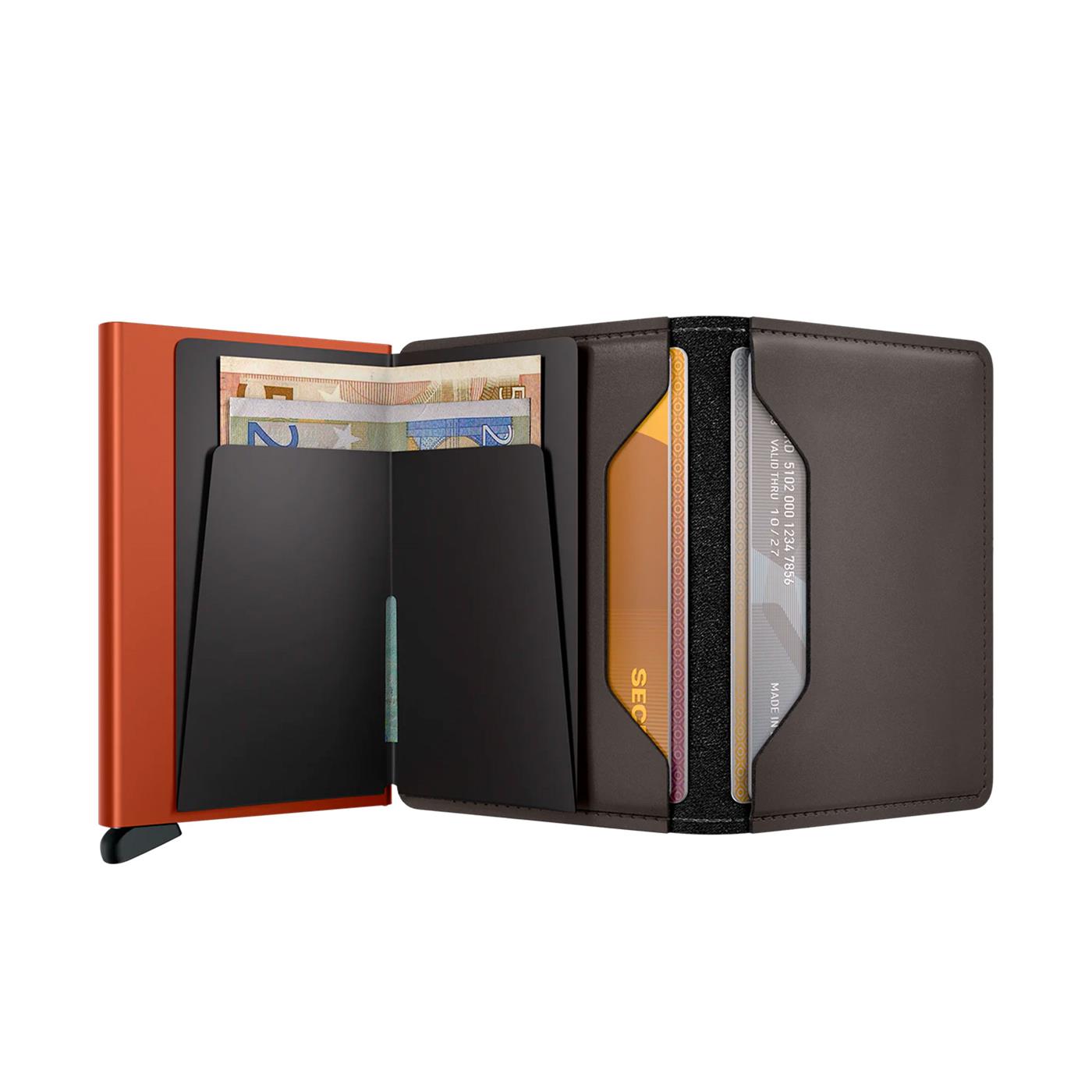 Secrid Slimwallet Matte Truffle/Orange  - SMTRUFFLEORANGE