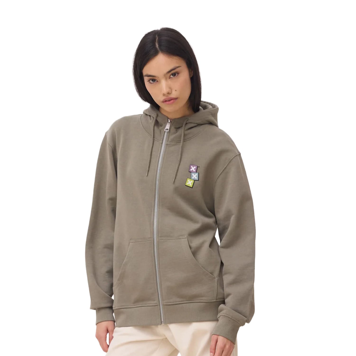 Blue Banana Goods Full Zip Hoodie Olive Green  - SS26UG017GOOGR06