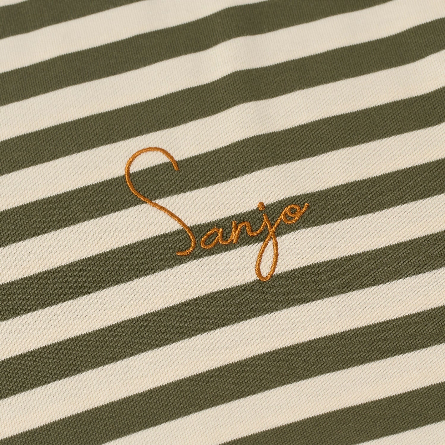 Sanjo Stripes 80 T-Shirt Khaki Ecru  - SS26_1S8_ECR