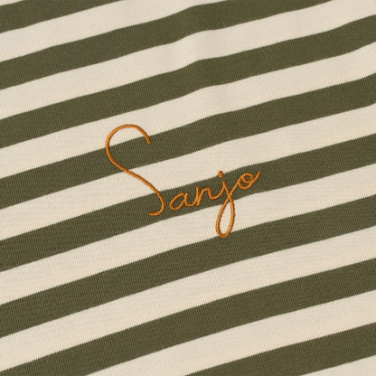 Sanjo Stripes 80 T-Shirt Khaki Ecru  - SS26_1S8_ECR