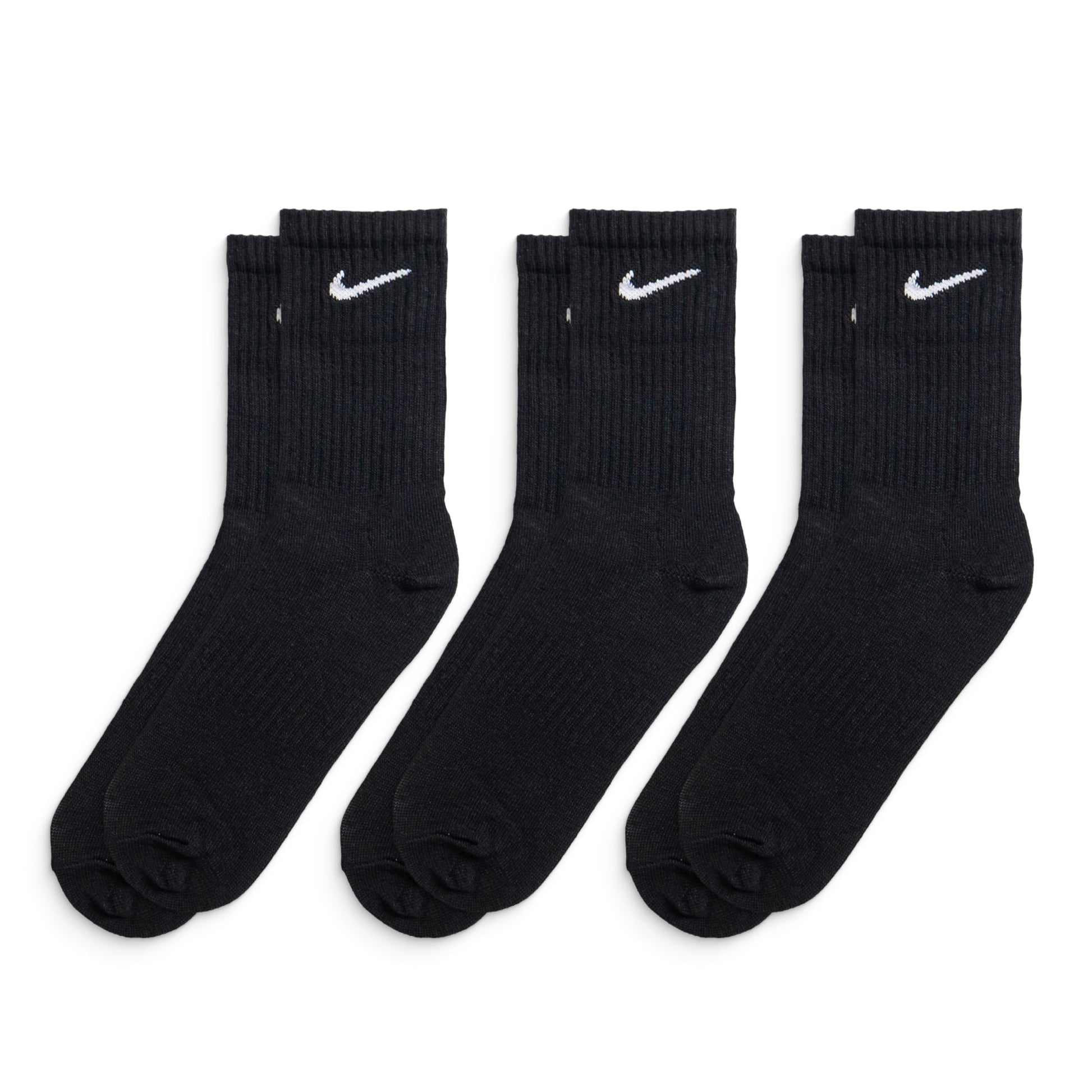 Nike Everyday Lightweight Crew Socks Black/White  - SX7676-010