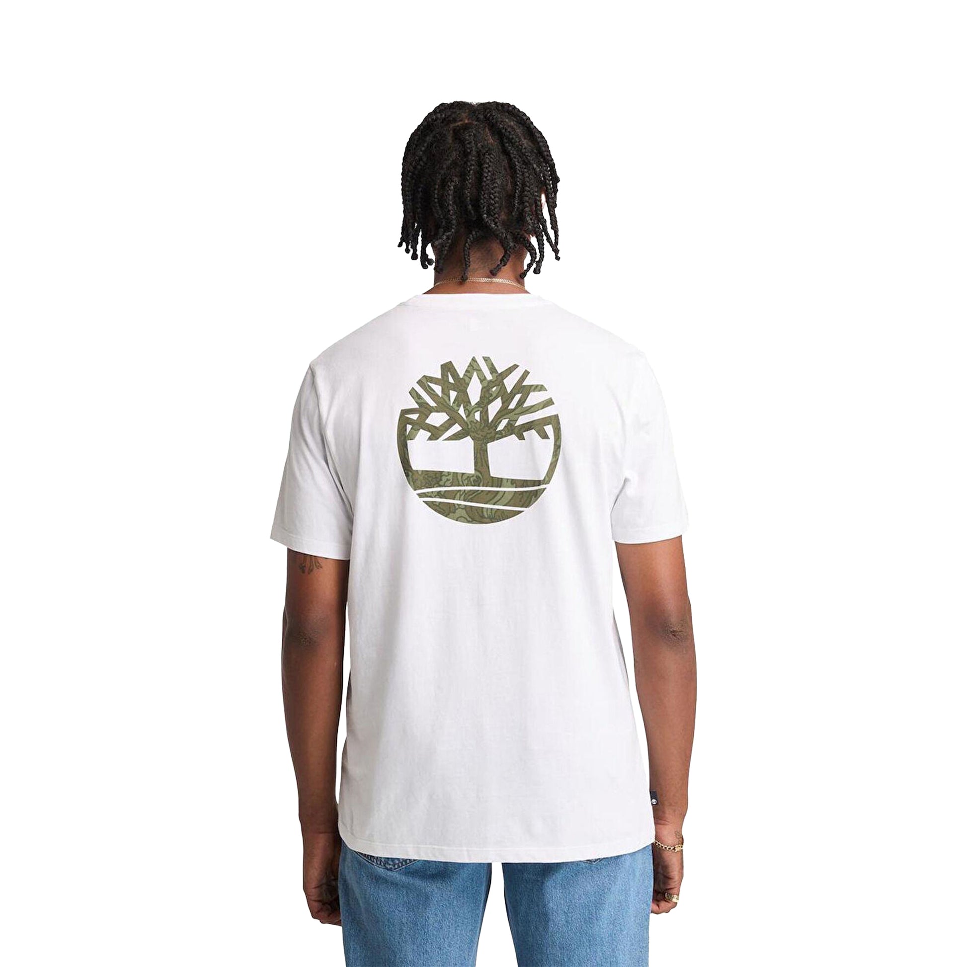 Timberland Kennebec River Back Camo Tree Logo SS Tee White  - TB0A2FKZ1001