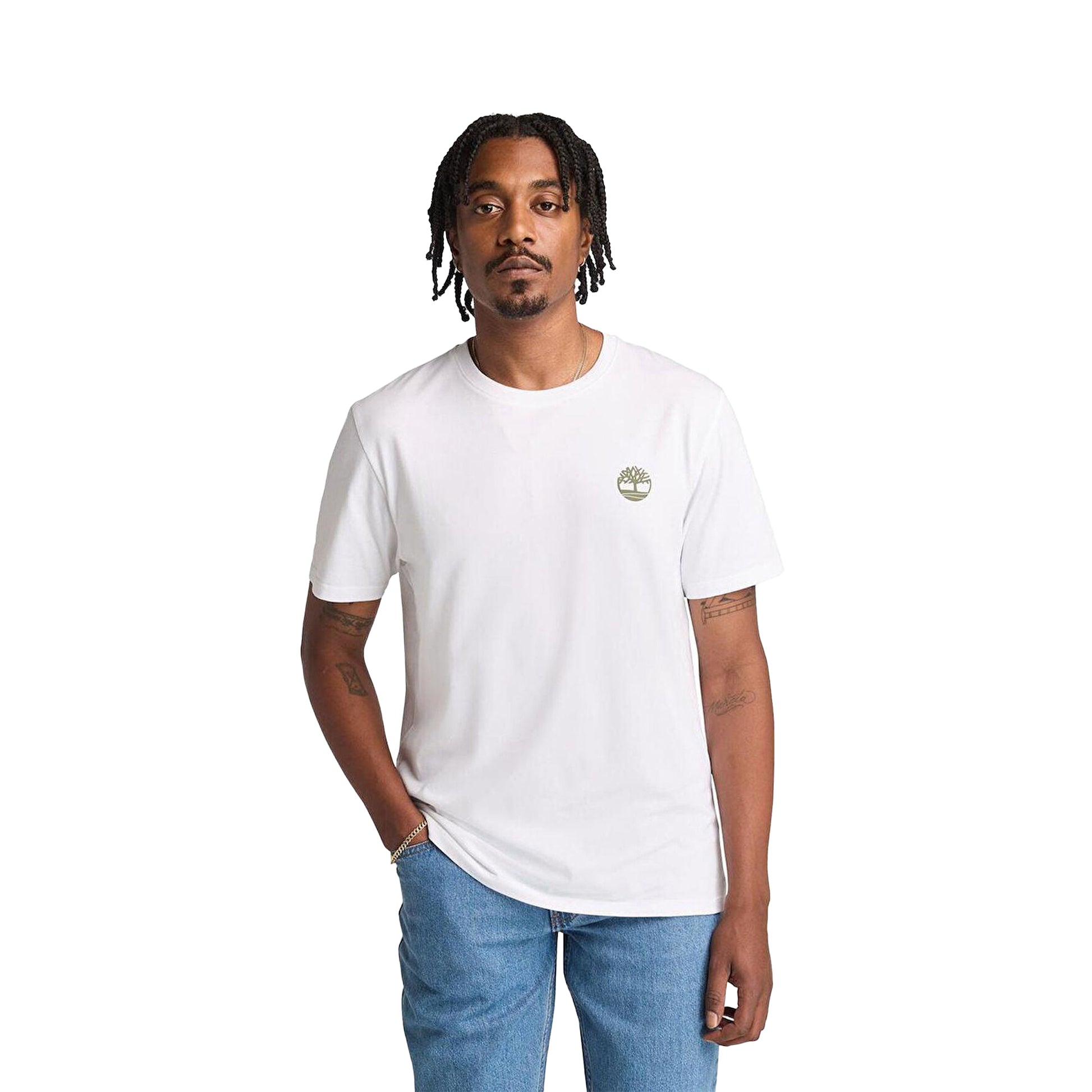 Timberland Kennebec River Back Camo Tree Logo SS Tee White  - TB0A2FKZ1001