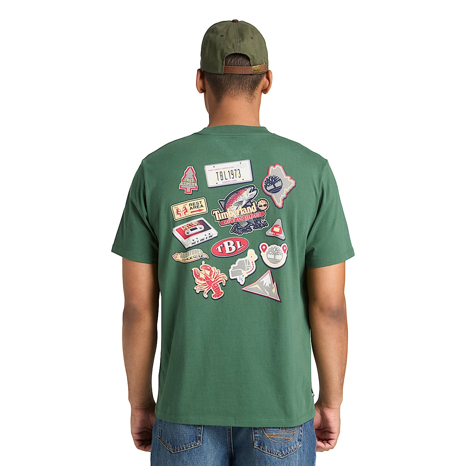 Timberland Magnet Back Graphic Tee Pineneedle  - TB0A5MNVA6X1