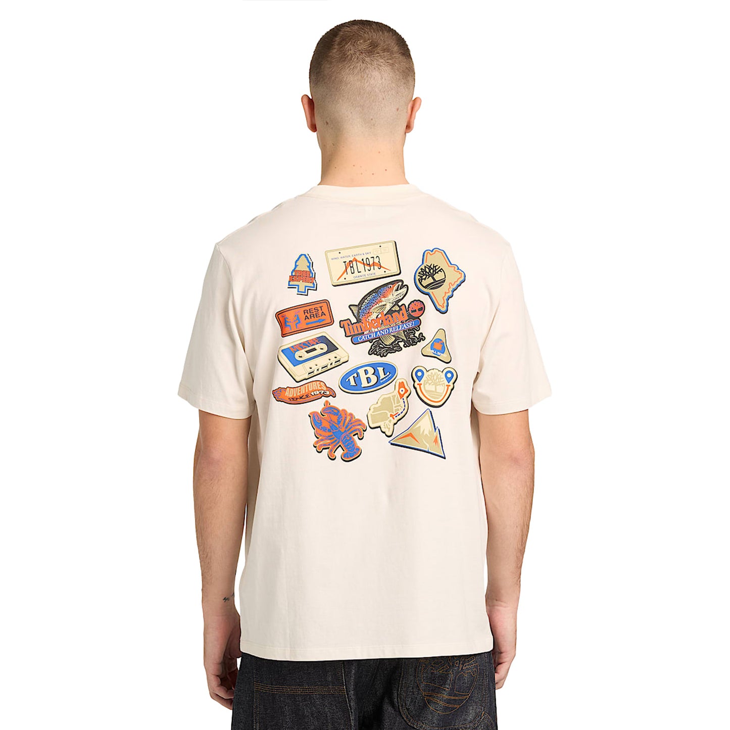 Timberland Magnet Back Graphic Tee Vintage White  - TB0A5MNVCM91