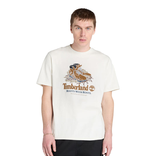 Timberland Front Boot Graphic Tee Vintage White  - TB0A6DJ1CM91