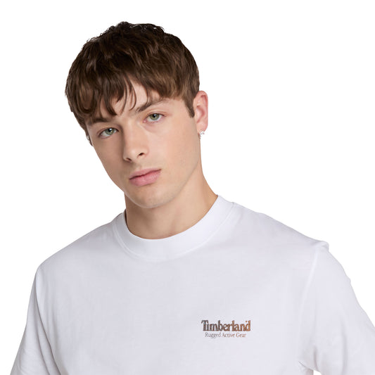 Timberland Rugged Active Gear Back Graphic Tee White  - TB0A6DMA1001