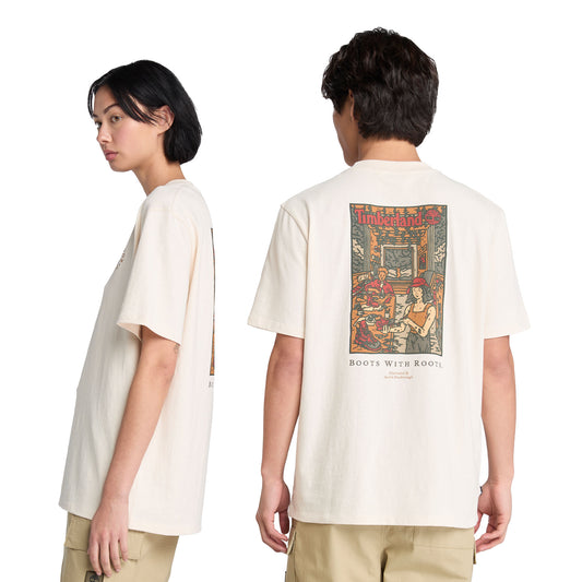 Timberland Washed Boot Lab Back Graphic Tee Undyed  - TB0A6DPDCR31