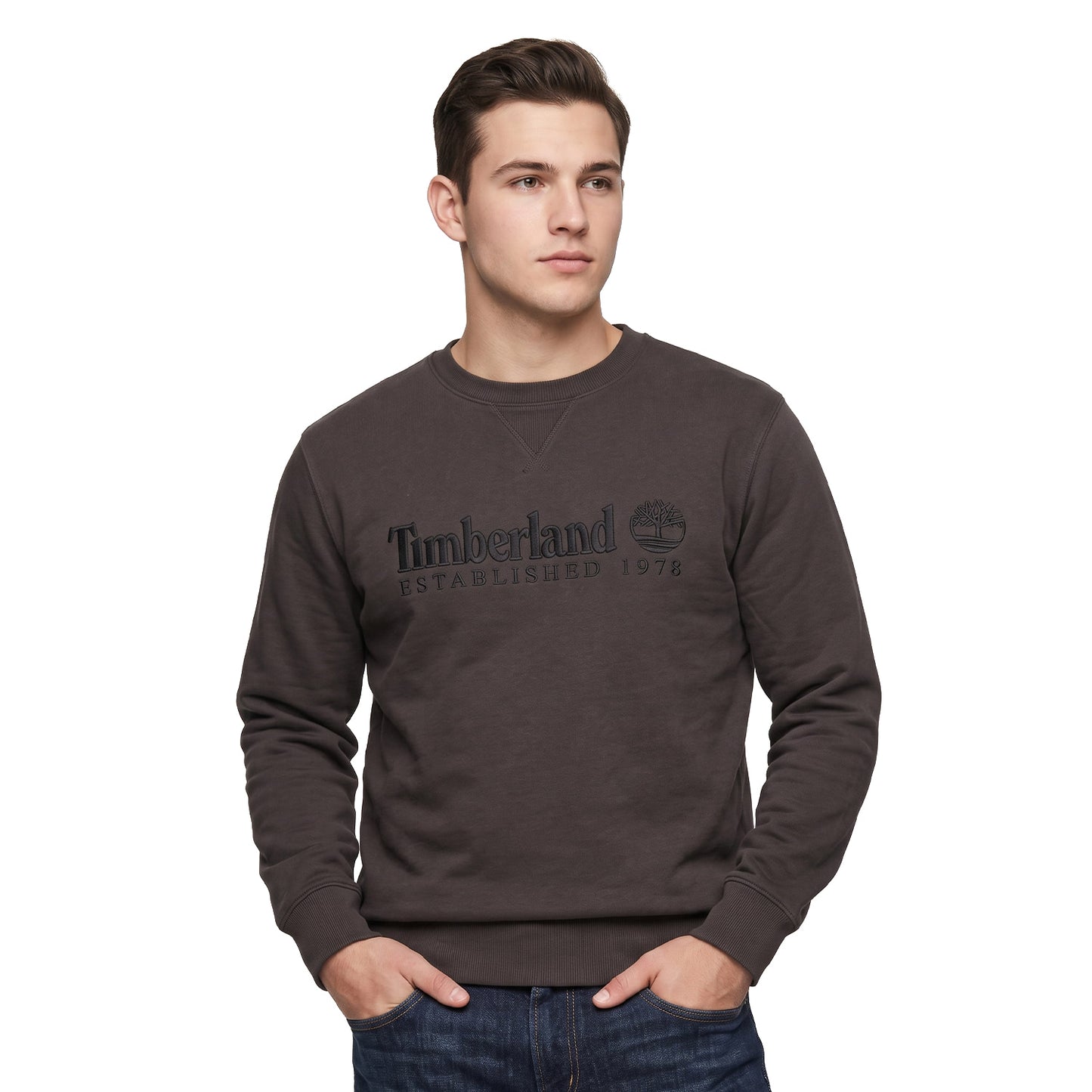Timberland 1973 Embroidered Logo BB Crew Vintage Black  - TBC0YHB7CN11