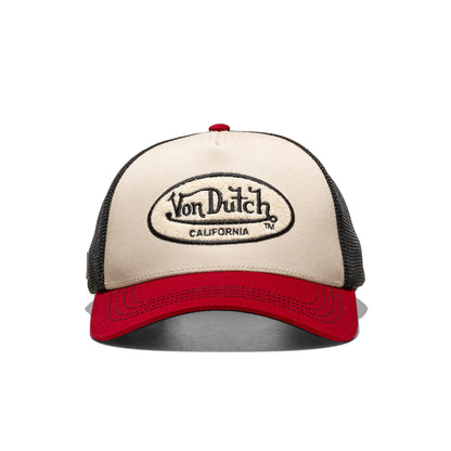 Von Dutch Trucker Cap Beige/Red/Black  - TERRY08