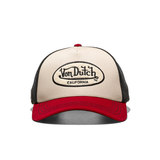 Von Dutch Trucker Cap Beige/Red/Black  - TERRY08