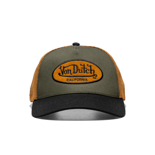 Von Dutch Trucker Cap Green/Mustard/Black  - TERRY09