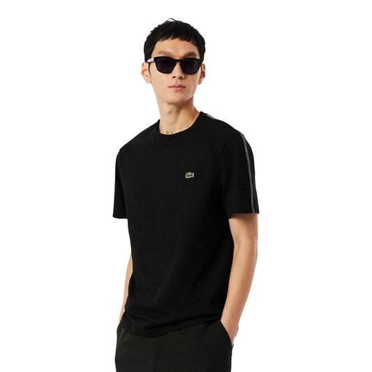 Lacoste Branded Stripe Band T-Shirt Black  - TH0888-031
