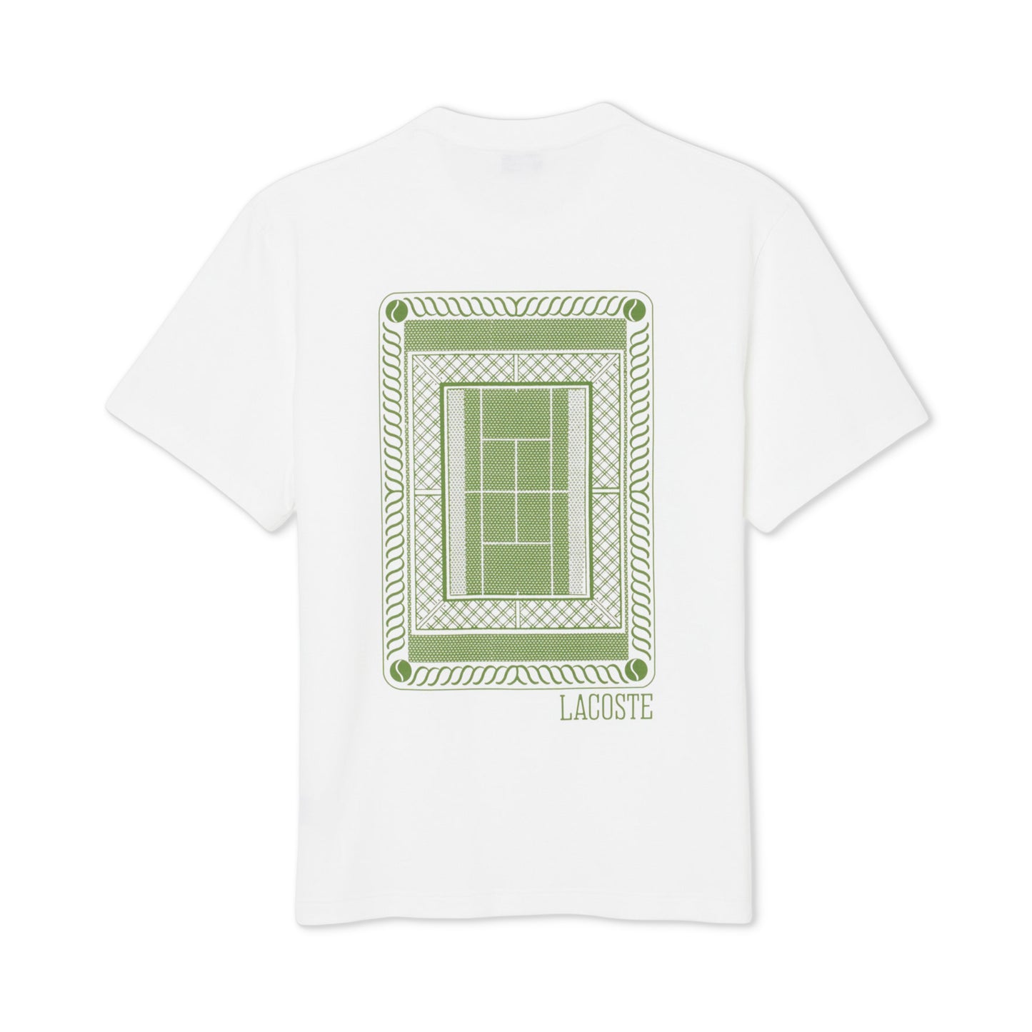 Lacoste Classic Fit Back Print Heavy Cotton T-Shirt White  - TH1750-001