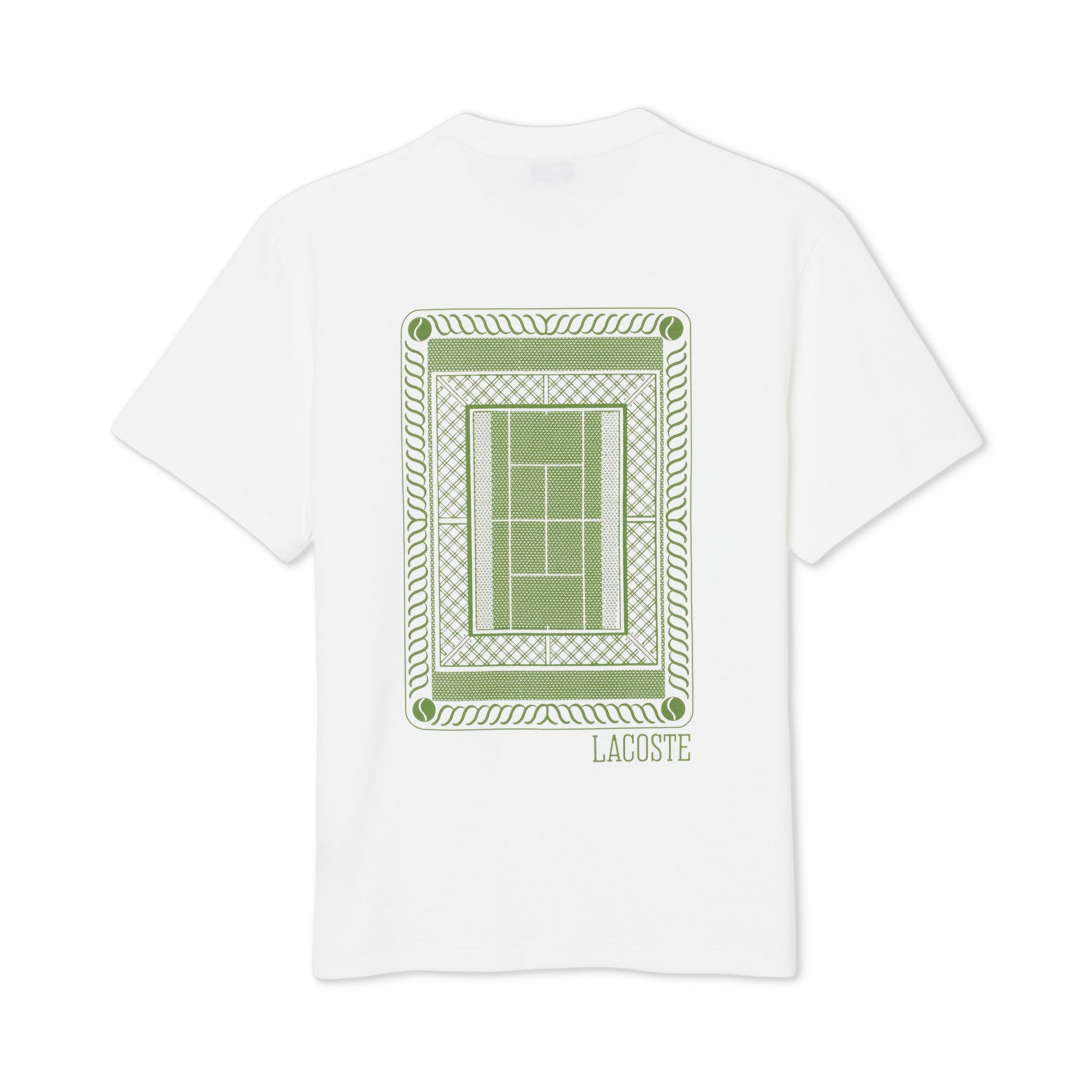 Lacoste Classic Fit Back Print Heavy Cotton T-Shirt White  - TH1750-001