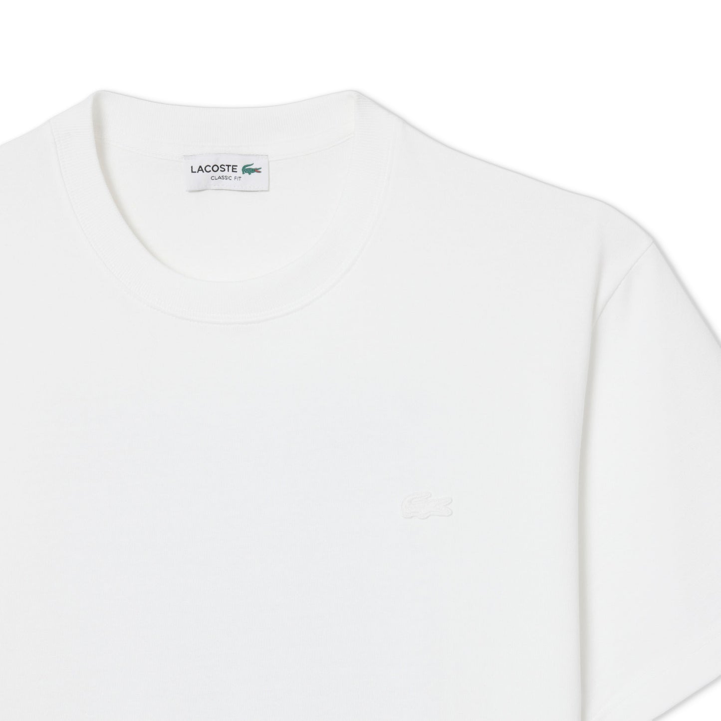 Lacoste Classic Fit Back Print Heavy Cotton T-Shirt White  - TH1750-001