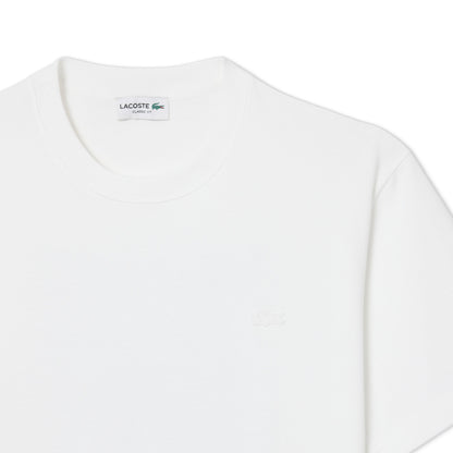 Lacoste Classic Fit Back Print Heavy Cotton T-Shirt White  - TH1750-001
