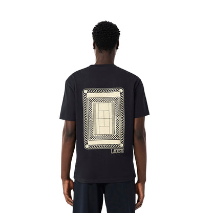 Lacoste Classic Fit Back Print Heavy Cotton T-Shirt Blkbird  - TH1750-350
