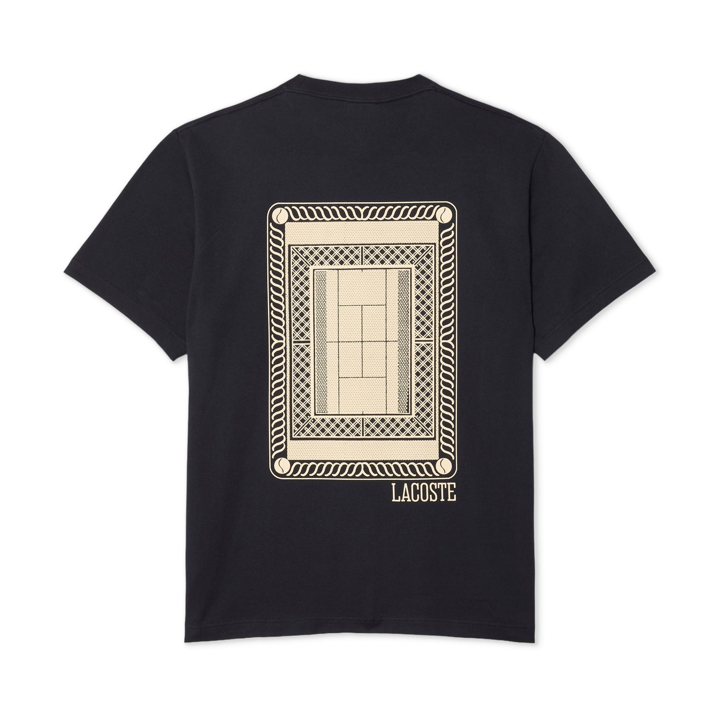 Lacoste Classic Fit Back Print Heavy Cotton T-Shirt Blkbird  - TH1750-350