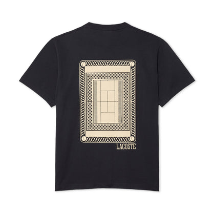 Lacoste Classic Fit Back Print Heavy Cotton T-Shirt Blkbird  - TH1750-350