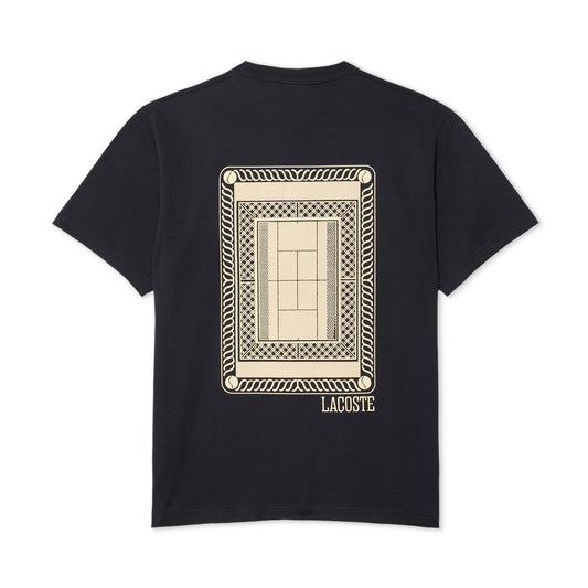 Lacoste Classic Fit Back Print Heavy Cotton T-Shirt Blkbird  - TH1750-350